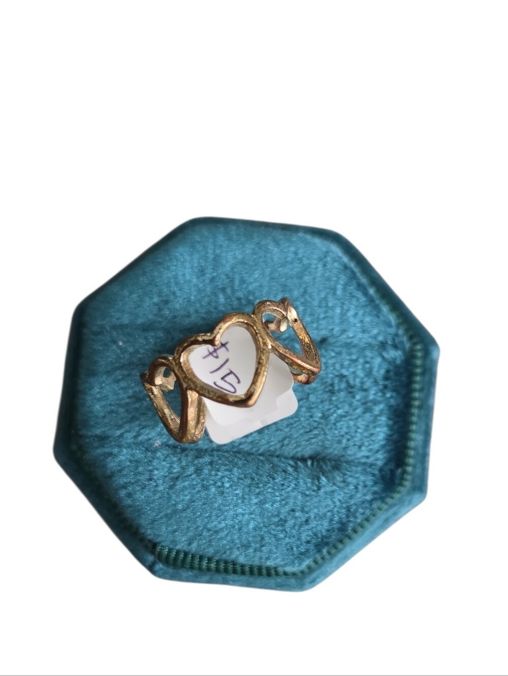 Size 6.5 Gold Toned Heart Link Ring